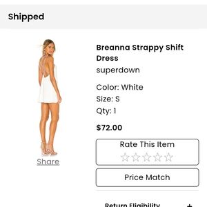 Superdown White Strappy Shift Dress